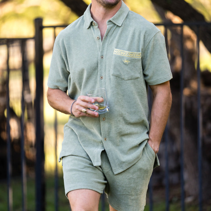 Terlingua Terry Cloth Shirt - Agave Green